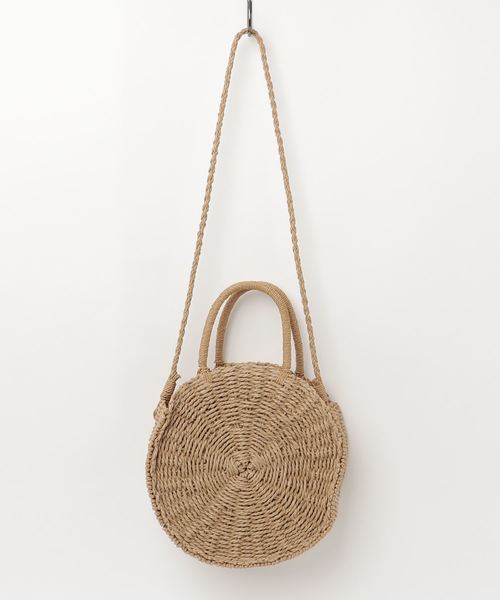 KOBE LETTUCE（コウベレタス）の「ショルダー紐付きサークル型かごバッグ カゴバッグ BAG ハンドバッグ ショルダーバッグ  丸型[B1165]神戸レタス（かごバッグ・レディース・ベージュ/ライトベージュ・FREE）」の9枚目の写真