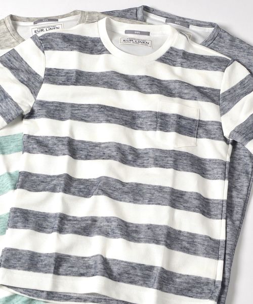 SHIPS(シップス)の「SU: リネン ポケットTシャツ(Tシャツ/カットソー・メンズ・グリーン/ブルー/チャコールグレー/ネイビー・SMALL/X-LARGE/MEDIUM/LARGE)」の4枚目の写真