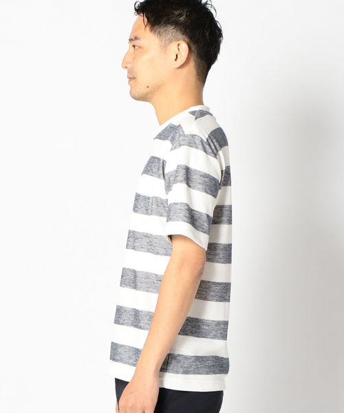 SHIPS(シップス)の「SU: リネン ポケットTシャツ(Tシャツ/カットソー・メンズ・グリーン/ブルー/チャコールグレー/ネイビー・SMALL/X-LARGE/MEDIUM/LARGE)」の5枚目の写真