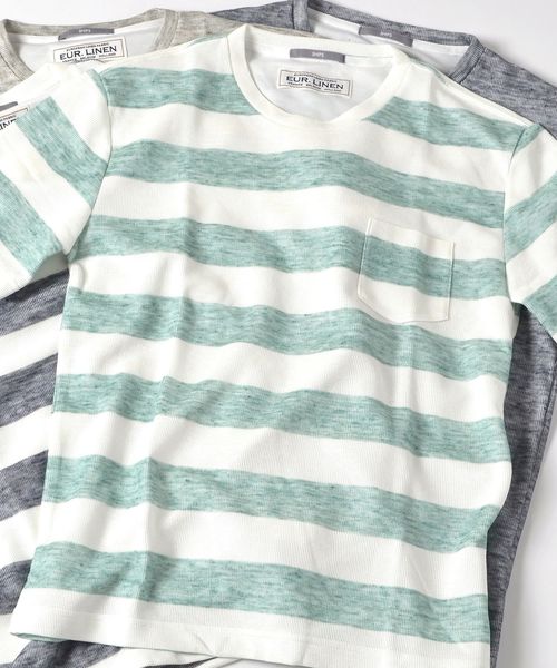 SHIPS(シップス)の「SU: リネン ポケットTシャツ(Tシャツ/カットソー・メンズ・グリーン/ブルー/チャコールグレー/ネイビー・SMALL/X-LARGE/MEDIUM/LARGE)」の21枚目の写真