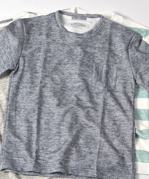 SHIPS(シップス)の「SU: リネン ポケットTシャツ(Tシャツ/カットソー・メンズ・グリーン/ブルー/チャコールグレー/ネイビー・SMALL/X-LARGE/MEDIUM/LARGE)」の22枚目の写真