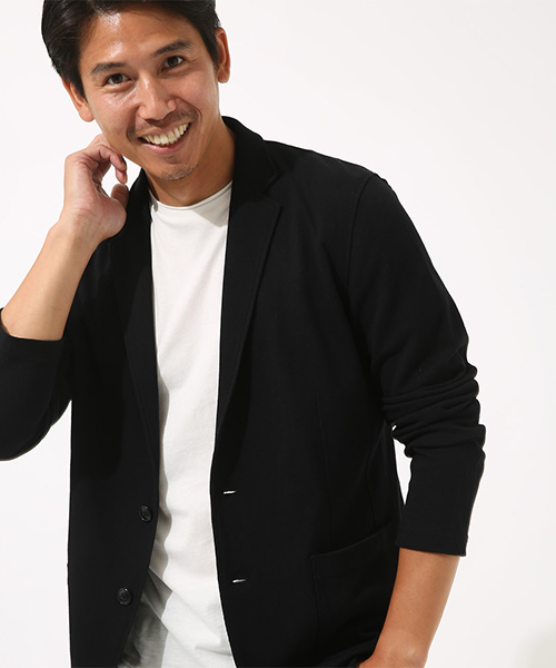 AZUL by moussy（アズールバイマウジー）の「カノコテイラードジャケット（テーラードジャケット・メンズ・ブラック/トップグレー・SMALL/MEDIUM/LARGE/X-LARGE）」の2枚目の写真