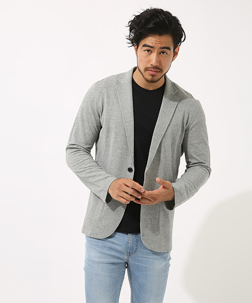 AZUL by moussy（アズールバイマウジー）の「カノコテイラードジャケット（テーラードジャケット・メンズ・ブラック/トップグレー・SMALL/MEDIUM/LARGE/X-LARGE）」の4枚目の写真