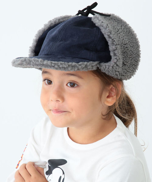 B:MING by BEAMS（ビーミングバイビームス）の「ビーミング by ビームス / ムートン キャップ 18AW（キャップ・キッズ・ネイビー/キャメル・ONE SIZE）」の4枚目の写真