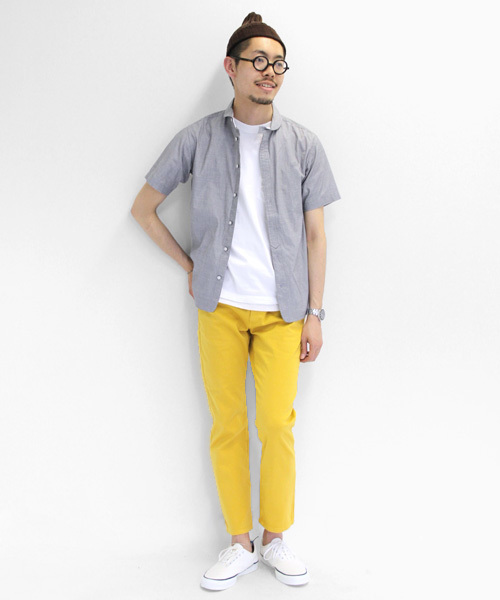 URBAN RESEARCH DOORS（アーバンリサーチドアーズ）の「FORK&SPOON シャンブレーショートスリーブショールシャツ（シャツ/ブラウス・メンズ・サックスブルー/グレー/ホワイト・38/40）」の5枚目の写真