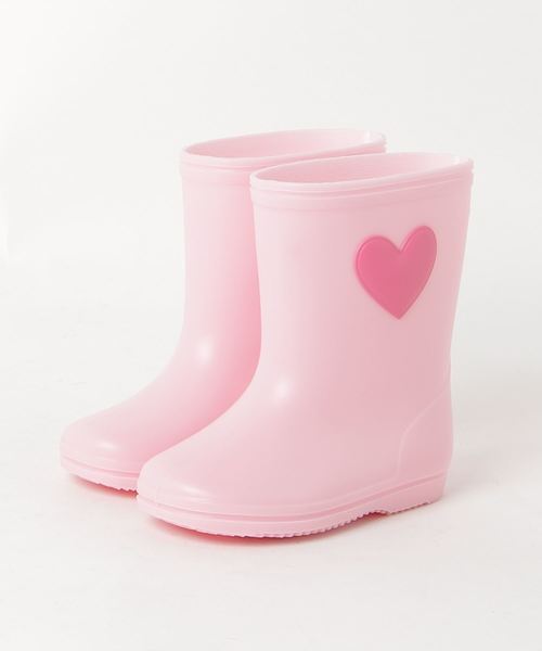 POMPKINS（ポプキンズ）の「【POMPKINS】ハートワッペンレインシューズ（レインシューズ・キッズ・ピンク/アイボリー・15 /18/13/17/19/14/16）」の2枚目の写真
