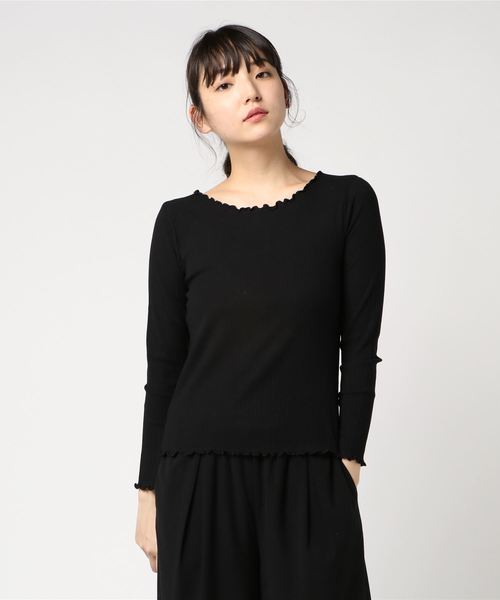 archives（アルシーヴ）の「メローテレコ長袖プルオーバー（Tシャツ/カットソー・レディース・ブラック/ベージュ/グレー/オフホワイト/ピンク系その他/ブラウン/ピンク・MEDIUM）」の3枚目の写真