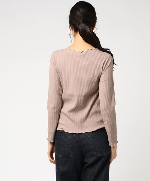 archives（アルシーヴ）の「メローテレコ長袖プルオーバー（Tシャツ/カットソー・レディース・ブラック/ベージュ/グレー/オフホワイト/ピンク系その他/ブラウン/ピンク・MEDIUM）」の9枚目の写真