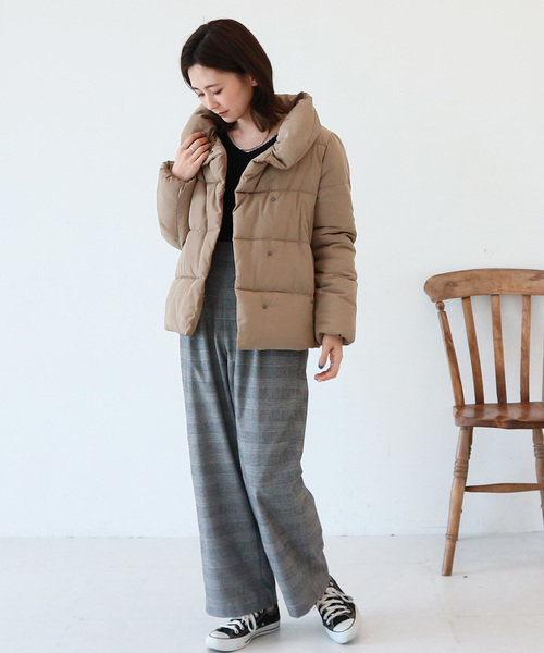 セール】スタンド衿ファイバーダウンショートコート（ダウン