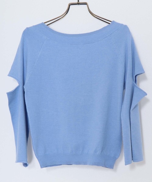 HER CLOSET(ハークローゼット)の「【HER CLOSET】袖カットデザインニット(ニット/セーター・レディース・ホワイト/サックスブルー/パープル系その他・M)」の10枚目の写真