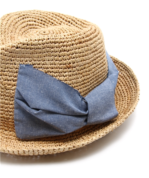 Ray BEAMS（レイビームス）の「Ctrl freak / ビッグリボン ハット（ハット・レディース・サックスブルー/ネイビー・ONE SIZE）」の4枚目の写真