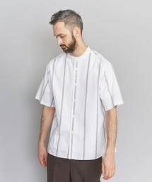 BEAUTY&YOUTH UNITED ARROWS | BY ストライプ バンドカラー ワイドフォルム シャツ ◆(シャツ/ブラウス)