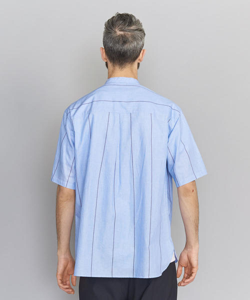 BEAUTY&YOUTH UNITED ARROWS（ビューティーアンドユースユナイテッドアローズ）の「BY ストライプ バンドカラー ワイドフォルム シャツ ◆（シャツ/ブラウス・メンズ・ホワイト/ライトブルー・X-LARGE/LARGE/SMALL/MEDIUM）」の10枚目の写真