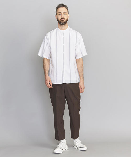 BEAUTY&YOUTH UNITED ARROWS（ビューティーアンドユースユナイテッドアローズ）の「BY ストライプ バンドカラー ワイドフォルム シャツ ◆（シャツ/ブラウス・メンズ・ホワイト/ライトブルー・X-LARGE/LARGE/SMALL/MEDIUM）」の7枚目の写真