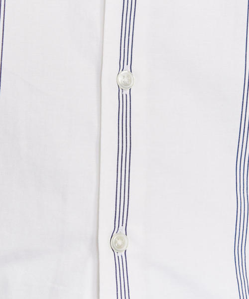 BEAUTY&YOUTH UNITED ARROWS（ビューティーアンドユースユナイテッドアローズ）の「BY ストライプ バンドカラー ワイドフォルム シャツ ◆（シャツ/ブラウス・メンズ・ホワイト/ライトブルー・X-LARGE/LARGE/SMALL/MEDIUM）」の3枚目の写真