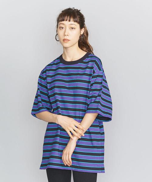 BEAUTY&YOUTH UNITED ARROWS（ビューティーアンドユースユナイテッドアローズ）の「BY マルチボーダー6分袖Tシャツо（Tシャツ/カットソー・レディース・ベージュ/ロイヤルブルー・FREE）」の7枚目の写真