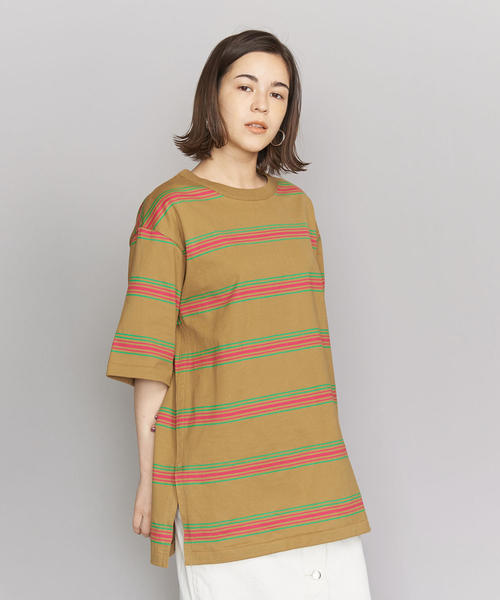 BEAUTY&YOUTH UNITED ARROWS（ビューティーアンドユースユナイテッドアローズ）の「BY マルチボーダー6分袖Tシャツо（Tシャツ/カットソー・レディース・ベージュ/ロイヤルブルー・FREE）」の9枚目の写真