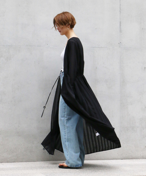 notch.(ノッチ)の「ドビーガウンカシュクールワンピース(ワンピース・レディース・ブラック/ベージュ/オフホワイト・M/TM)」の7枚目の写真