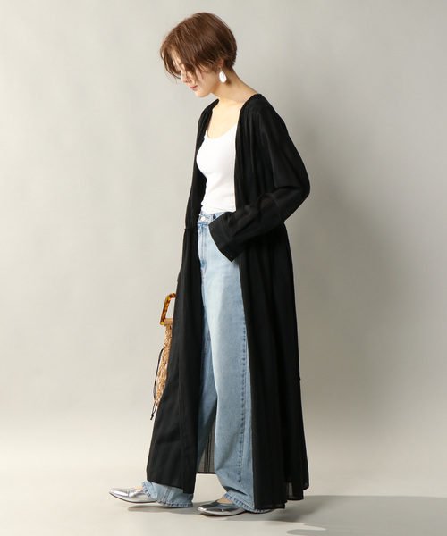 notch.(ノッチ)の「ドビーガウンカシュクールワンピース(ワンピース・レディース・ブラック/ベージュ/オフホワイト・M/TM)」の5枚目の写真