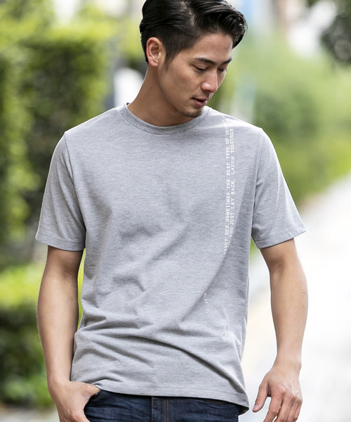 A.S.M(エーエスエム)の「シンプル メッセージ Tシャツ(Tシャツ/カットソー・メンズ・ホワイト/ブラック/グレー・48/50/52)」の3枚目の写真