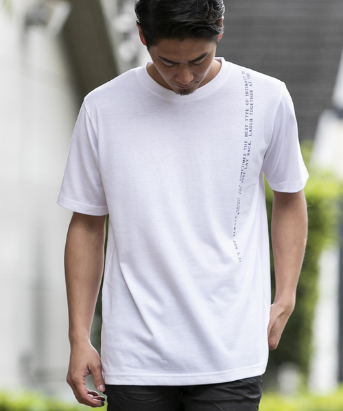 A.S.M(エーエスエム)の「シンプル メッセージ Tシャツ(Tシャツ/カットソー・メンズ・ホワイト/ブラック/グレー・48/50/52)」の2枚目の写真