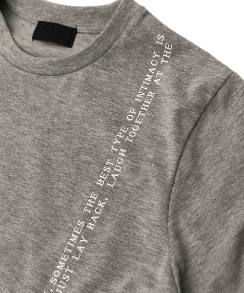 A.S.M(エーエスエム)の「シンプル メッセージ Tシャツ(Tシャツ/カットソー・メンズ・ホワイト/ブラック/グレー・48/50/52)」の5枚目の写真