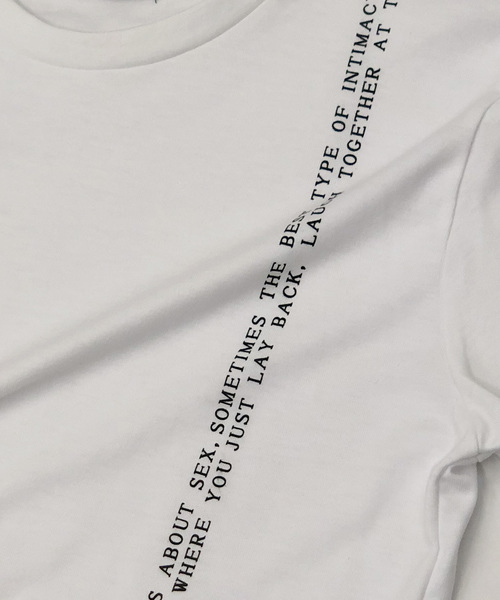 A.S.M(エーエスエム)の「シンプル メッセージ Tシャツ(Tシャツ/カットソー・メンズ・ホワイト/ブラック/グレー・48/50/52)」の4枚目の写真