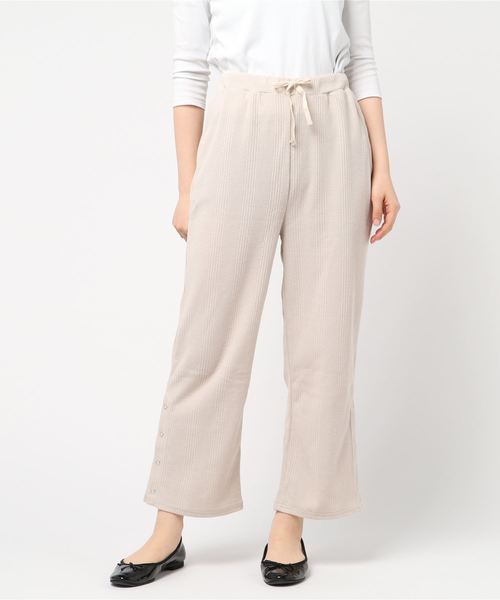 ehka sopo（エヘカソポ）の「ワッフルスリットパンツ（その他パンツ・レディース・シルバーグレー/モカ/ベージュ・ﾌﾘ-）」の3枚目の写真