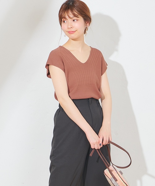 natural couture(ナチュラルクチュール)の「ワイドリブ大人フレンチニット(ニット/セーター・レディース・ブラック/ブラウン/ライトベージュ/グリーン/ラベンダー・FREE)」の12枚目の写真