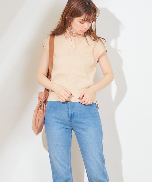 natural couture(ナチュラルクチュール)の「ワイドリブ大人フレンチニット(ニット/セーター・レディース・ブラック/ブラウン/ライトベージュ/グリーン/ラベンダー・FREE)」の14枚目の写真