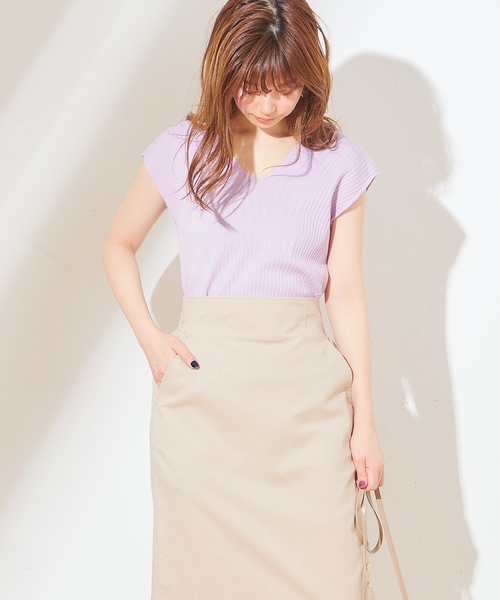 natural couture(ナチュラルクチュール)の「ワイドリブ大人フレンチニット(ニット/セーター・レディース・ブラック/ブラウン/ライトベージュ/グリーン/ラベンダー・FREE)」の20枚目の写真