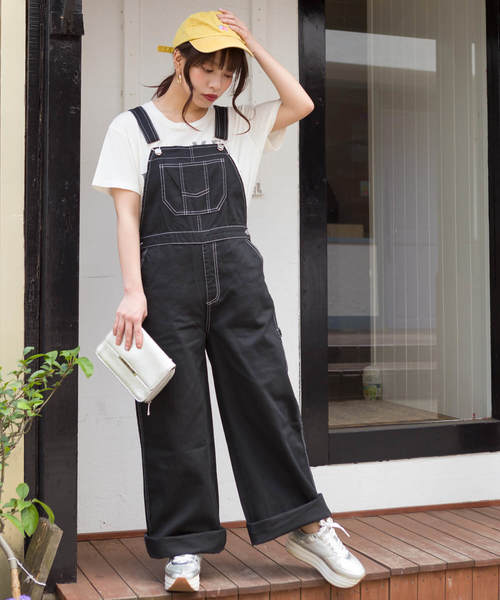 SpRay（スプレイ）の「デニムサロペット（サロペット/オーバーオール・レディース・ブラック/アイボリー/ブルー系その他・FREE）」の2枚目の写真