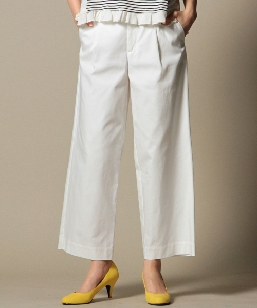 BEAUTY&YOUTH UNITED ARROWS（ビューティーアンドユースユナイテッドアローズ）の「BYSF コットンダブルクロス ワイド半端丈パンツ ◆（その他パンツ・レディース・ホワイト/ネイビー・SMALL/MEDIUM）」の13枚目の写真