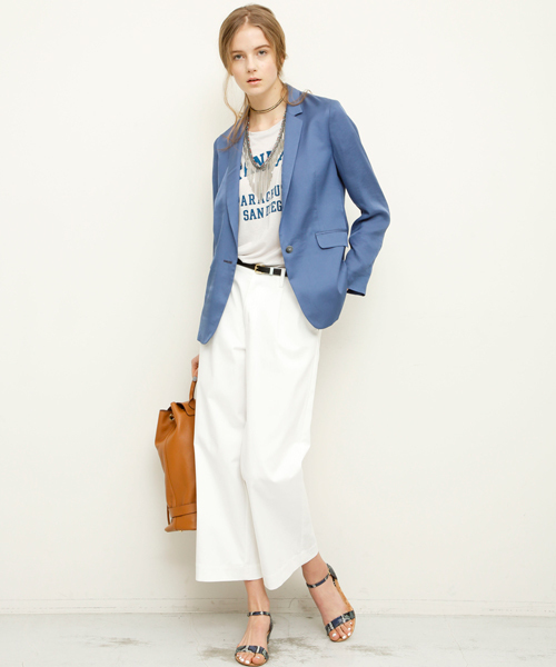 BEAUTY&YOUTH UNITED ARROWS（ビューティーアンドユースユナイテッドアローズ）の「BYSF コットンダブルクロス ワイド半端丈パンツ ◆（その他パンツ・レディース・ホワイト/ネイビー・SMALL/MEDIUM）」の14枚目の写真