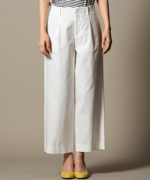 BEAUTY&YOUTH UNITED ARROWS（ビューティーアンドユースユナイテッドアローズ）の「BYSF コットンダブルクロス ワイド半端丈パンツ ◆（その他パンツ・レディース・ホワイト/ネイビー・SMALL/MEDIUM）」の3枚目の写真