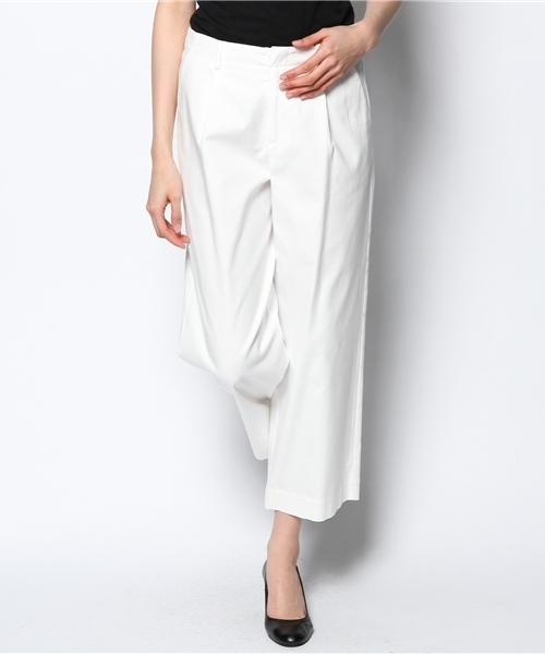 BEAUTY&YOUTH UNITED ARROWS（ビューティーアンドユースユナイテッドアローズ）の「BYSF コットンダブルクロス ワイド半端丈パンツ ◆（その他パンツ・レディース・ホワイト/ネイビー・SMALL/MEDIUM）」の10枚目の写真