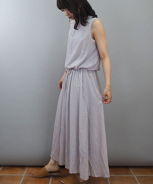 tiptop（ティップトップ）の「無地・花柄ノースリーブハイネックワンピース（ワンピース・レディース・ブラック/ライトグレー/ダークグレー/ブラウン/パープル・FREE）」の10枚目の写真