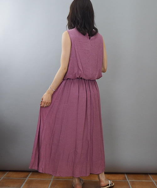 tiptop（ティップトップ）の「無地・花柄ノースリーブハイネックワンピース（ワンピース・レディース・ブラック/ライトグレー/ダークグレー/ブラウン/パープル・FREE）」の20枚目の写真