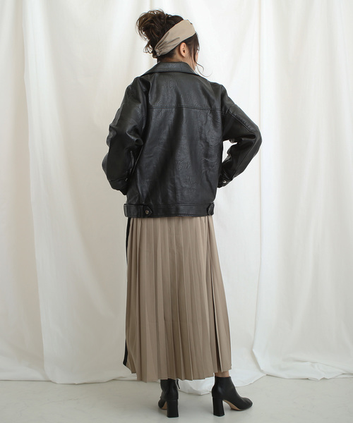 ABITOKYO（アビトーキョー）の「ECOレザー ライダースジャケット（ライダースジャケット・レディース・ブラック・MEDIUM/LARGE）」の10枚目の写真