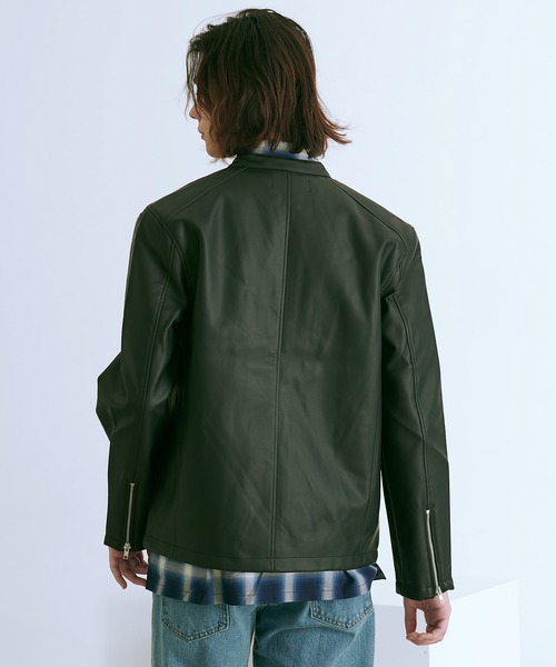 vicci/ヴィッチ』レザーライクシングルライダースジャケット