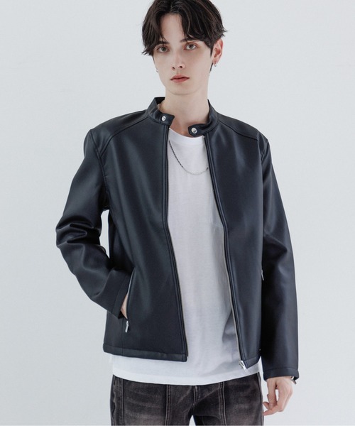 NEIL BARRETT スリムフィット シングルライダースジャケット ニールバレット Neil Barrett ライダース 革ジャン レザージャケット