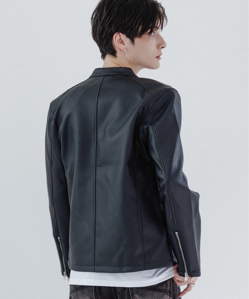 ジャケット・アウター VILEMASTER SINGLE LEATHER JACKET 38 Vicci/ヴィッチ』レザーライクシングルライダースジャケット