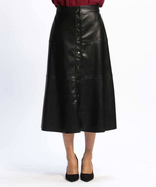 NARACAMICIE（ナラカミーチェ）の「フェイクレザーＡラインスカート（スカート・レディース・ブラウン/ブラック・LARGE/MEDIUM）」の5枚目の写真