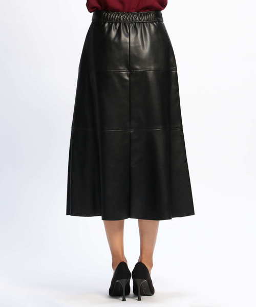 NARACAMICIE（ナラカミーチェ）の「フェイクレザーＡラインスカート（スカート・レディース・ブラウン/ブラック・LARGE/MEDIUM）」の6枚目の写真