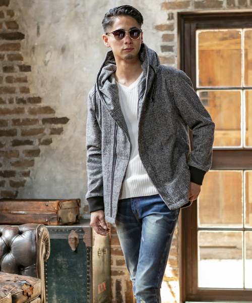 A.S.M（エーエスエム）の「ミックス ワイド リブ スキニー Vネック ニット（ニット/セーター・メンズ・ホワイト/ブラック/チャコールグレー/ライトグレー/ブルー/ワインレッド/ベージュ・48/50）」の16枚目の写真