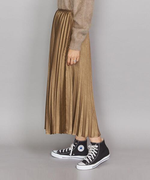 BEAUTY&YOUTH UNITED ARROWS（ビューティーアンドユースユナイテッドアローズ）の「BY マットサテンプリーツマキシスカートо（スカート・レディース・オフホワイト/ブラウン/ライム/ベージュ・SMALL/MEDIUM/LARGE）」の15枚目の写真