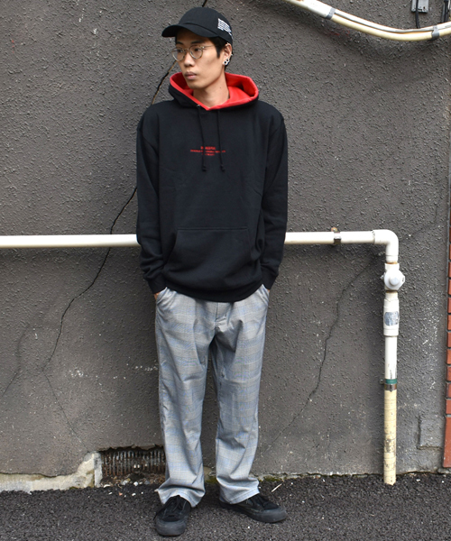 DOUBLE STEAL（ダブルスティール）の「In Hood Parker（パーカー・メンズ・ネイビー/トップグレー/ブラック×レッド・MEDIUM/LARGE/X-LARGE）」の6枚目の写真