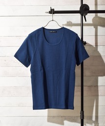 /Bl/:Uネック半袖Tシャツ 無地