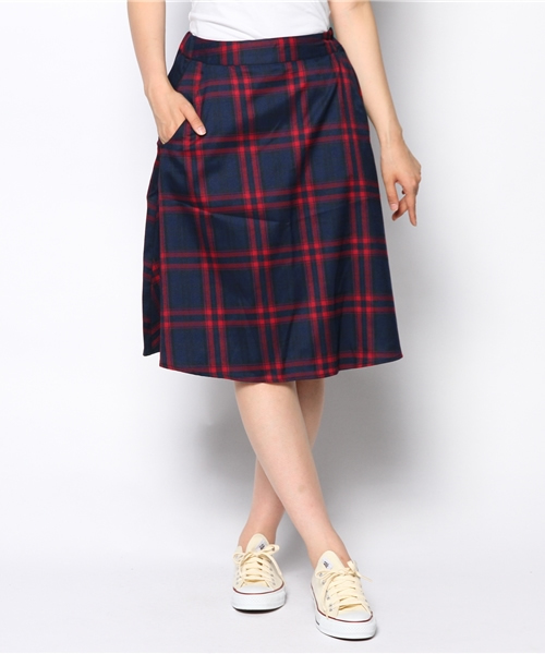WEGO（ウィゴー）の「WEGO/チェックミドルスカート（スカート・レディース・グリーン/レッド・FREE）」の11枚目の写真