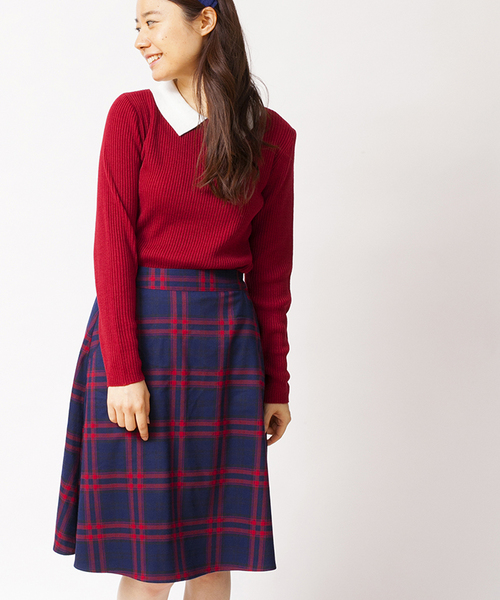 WEGO（ウィゴー）の「WEGO/チェックミドルスカート（スカート・レディース・グリーン/レッド・FREE）」の12枚目の写真